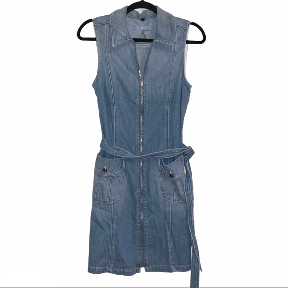 7 For All Mankind Dresses & Skirts - 7 For All Mankind Denim Jean Zipper Dress Size M